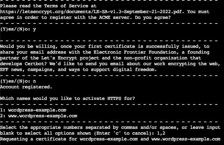 WordPress LetsEncrypt DigitalOcean