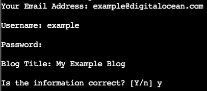 WordPress Setup DigitalOcean Terminal