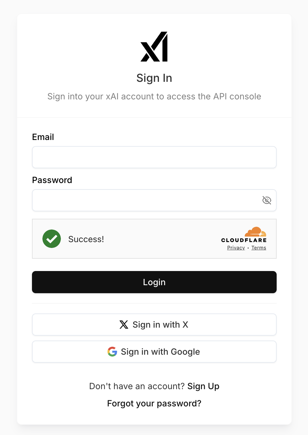 Create a Console Account xAI API