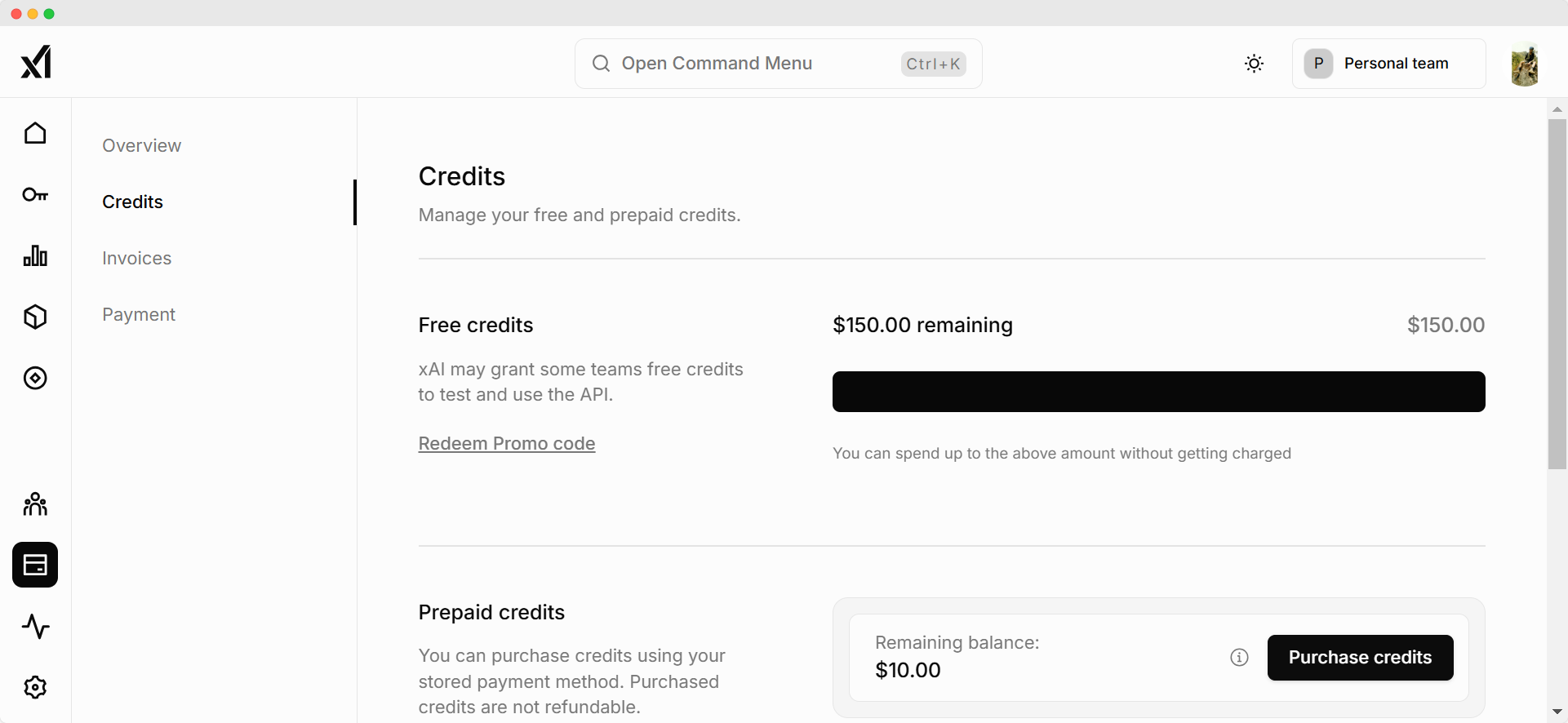 Free xai api credits